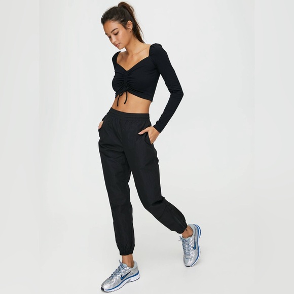 TNA Pants - TNA | Lightweight Trackpants Zipper Pockets & Ankle Smocked Waist - XXS